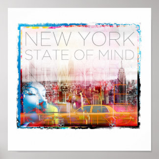 New York STate of Mind Poster 12 x 12 inch