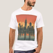 New York State of Mind – Retro Skyline Art Print T-shirt (Voorkant)