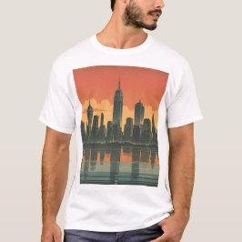 New York State of Mind – Retro Skyline Art Print T-shirt