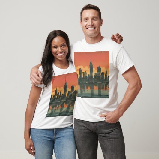 New York State of Mind – Retro Skyline Art Print T-shirt (Unisex)