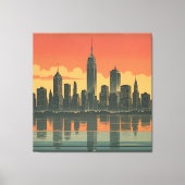 New York State of Mind - Retro Skyline Canvas Afdruk (Voorkant)
