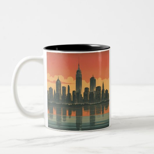 New York State of Mind - Retro Skyline Mok (Links)