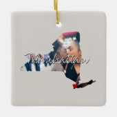 New York State Photo insert and town name Keramisch Ornament (Voorkant)