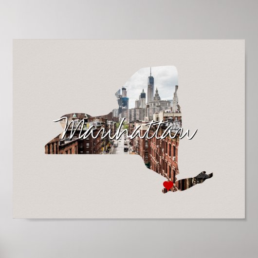 New York State Photo insert and town name Poster (Voorkant)