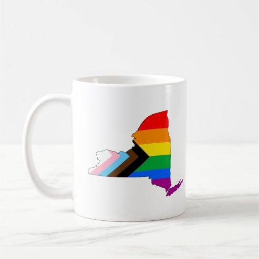 New York State Pride LGBTQ Progress Pride Koffiemok (Links)