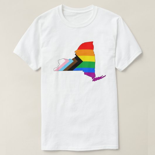 New York State Pride LGBTQ Progress Pride T-shirt (Design voorkant)