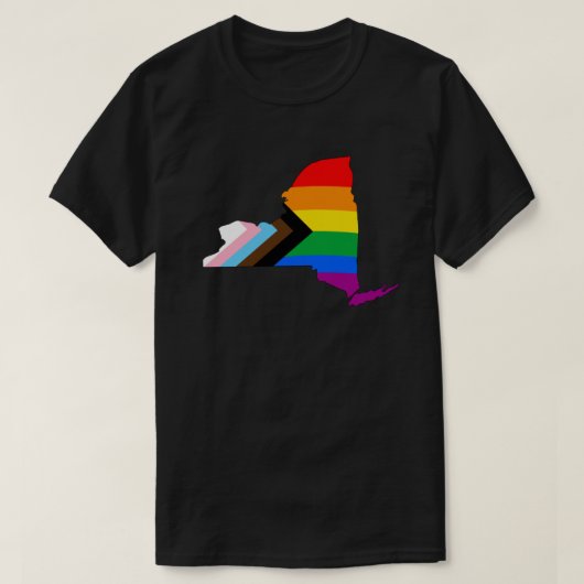 New York State Pride LGBTQ Progress Pride T-shirt (Design voorkant)