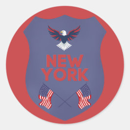 New York State Pride Patriotic Shield Vinyl Ronde Sticker