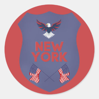 New York State Pride Patriotic Shield Vinyl Ronde Sticker