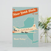 New York State retro poster. Briefpapier (Staand voorkant)