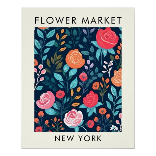 New York State Rozen Bloemenmarkt Perfect Poster (Voorkant)