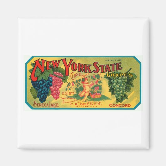 New York State Seneca Lake Grapes  Crate La Magneet (Voorkant)