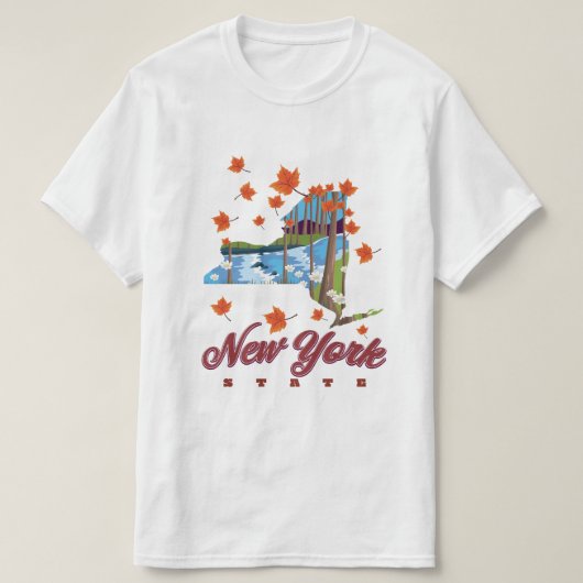 New York State Travel poster T-shirt (Design voorkant)