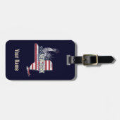 New York State United States Retro Map  USA Bagagelabel (Voorkant horizontaal)