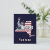 New York State United States Retro Map  USA Feestdagenkaart (Staand voorkant)