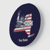 New York State United States Retro Map  USA Grote Klok (Hoek)