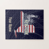 New York State United States Retro Map USA Legpuzzel (Horizontaal)
