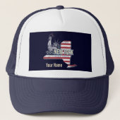 New York State United States Retro Map USA Trucker Pet (Voorkant)