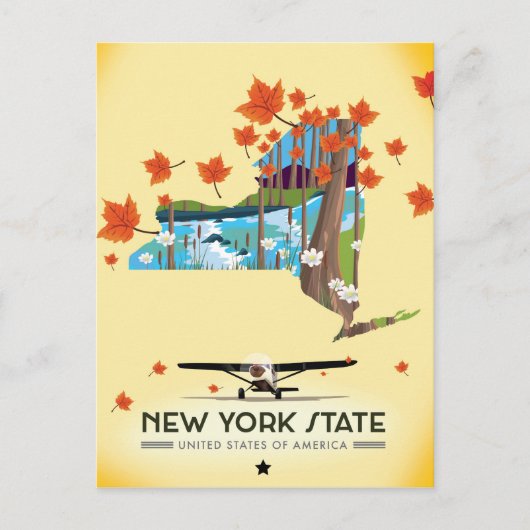 New York State Vintage-poster Briefkaart (Voorkant)