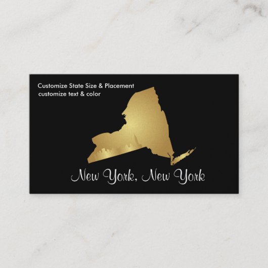 New York State Visitekaartje Metallic Gold (Voorkant)