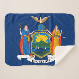 New York State Vlag Print Patriottisch Sherpa Deken
