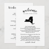 New York State Welkomstbruiloft Letter reisroute (Voorkant / Achterkant)