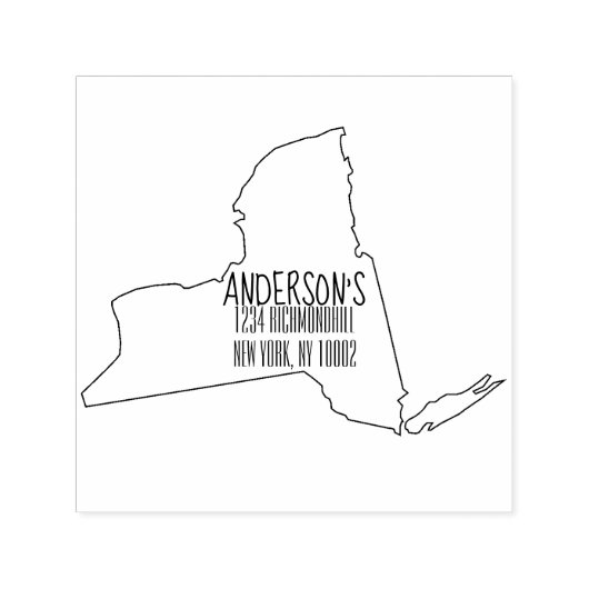 New York State Zelfinking Rubber Stamp Zelfinktende Stempel (Design)