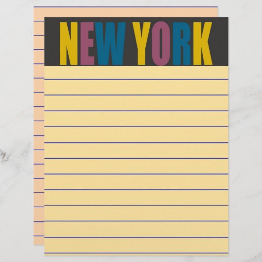 New York Stationery (Voorkant / Achterkant)