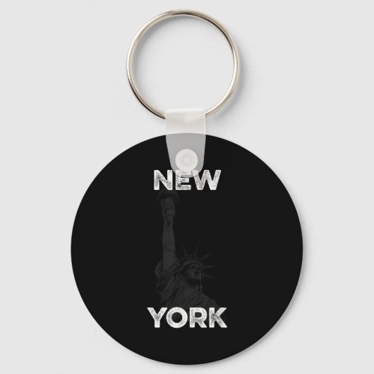 New York Statue Of Liberty Halftone Effect Sleutelhanger (Voorkant)