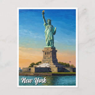 New York Statue of Liberty Travel Briefkaart