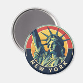 New York Statue of Liberty Travel Magneet (Voorkant / Achterkant)