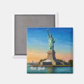 New York Statue of Liberty Travel Magneet (Voorkant / Achterkant)