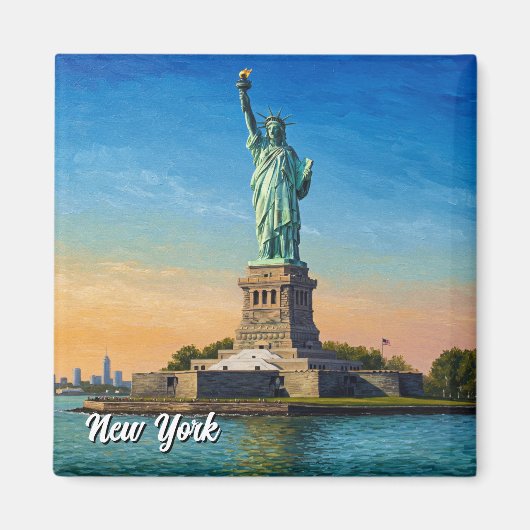 New York Statue of Liberty Travel Magneet (Voorkant)