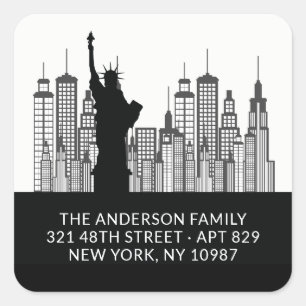 New York Status of Liberty Address Label Sticker