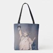 New York Status of Liberty Blue Canvas tas (Achterkant)