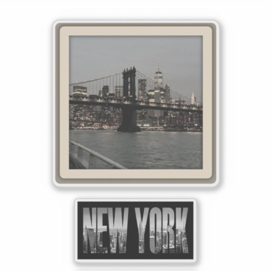 New York Sticker Pack Polaroid Skyline Vinyl decal (Voorkant)
