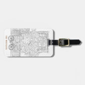 New York stopt met zwart-wit Bagagelabel (Voorkant horizontaal)