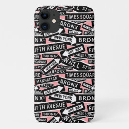 New York Straatnamen Blush Roze Patroon Case-Mate iPhone Case