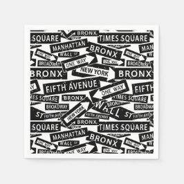 New York Street Names, Beroemde Plaatsen in NYC Servet