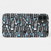 New York Street Names Blauw Patroon Case-Mate iPhone Case (Achterkant (horizontaal))