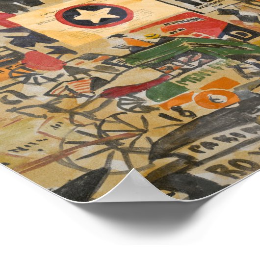 New York Street Scene | Joaquín Torres-García Poster (Hoek)