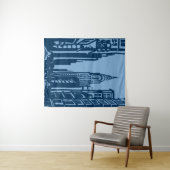 New York Street Tapestry Deep Blue Wandkleed (In Situ (horizontaal))
