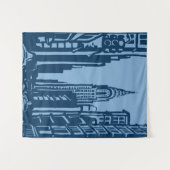 New York Street Tapestry Deep Blue Wandkleed (Voorkant (horizontaal))
