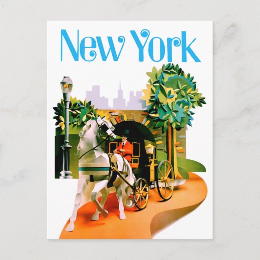 New York, Strijdwagens uit het park Briefkaart (Voorkant)
