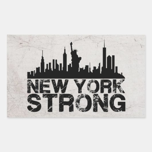 New York Strong Rechthoekige Sticker (Voorkant)