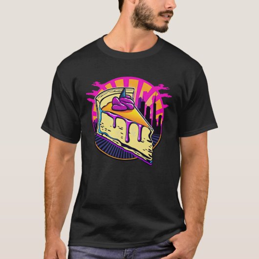New York Style Cheesecake Synthwave 80s Retrowave  T-shirt (Voorkant)