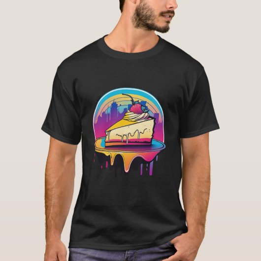 New York Style Cheesecake Synthwave 80s Retrowave  T-shirt (Voorkant)