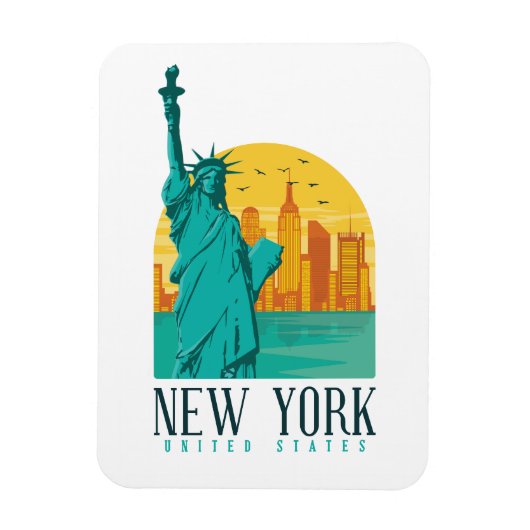 New York Stylish Skyline Magneet (Verticaal)