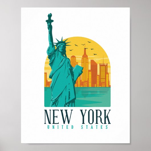 New York Stylish Skyline Poster (Voorkant)