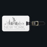 New York Stylized Skyline Bagagelabel<br><div class="desc">Een uniek bagagelabel dat de prachtige stad New York weergeeft.  Dit label bevat een gestileerde illustratie van de unieke skyline van de stad met de naam eronder.</div>